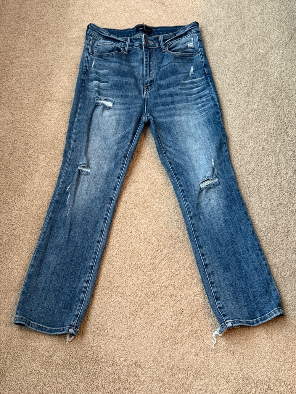 Risen Vintage Washed Distressed Straight Leg Jeans 11/30 RDP1268